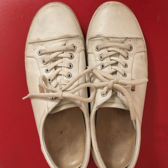 Ecco Soft 7 Leather Sneaker (White - Size 41) - Picture 1 of 6